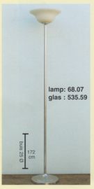 Vloerlamp uplight h-172cm buis 25mm mat nikkel hoedkap mat champ. nr 68.07-535.59