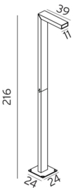 Buitenlamp mast Asker ALU antraciet LED 18W h216cm nr 501360