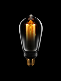 Edison lamp d-6,4cm tubelight half smoke half helder LED 5-2,5-1W 1800K E27 220-240V 3 stappen dimbaar nr 6-300618