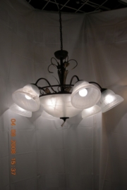 Bronskleurige hanglamp 9-lichts nr:20338/6+3