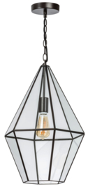 Hanglamp showmodel serie Fame br36cm en h135cm metaal en glas E27 nr 05-HL4492-43S