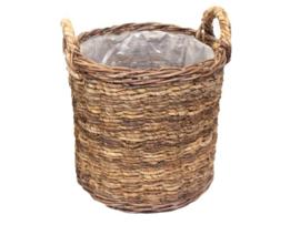 Bloemenmand Basket cilinder L ABACA natural d-46cm nr 800867B