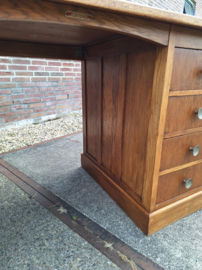 Eiken Bureau 1960-1970 originele knoppen beslag en sleutel extra plexiglas blad nr B20246