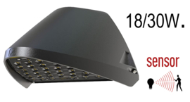 Buitenlamp wand bewegingssensor LED 18W/30W zwart 5jr garantie nr 401241