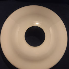 Originele platte olielamp kap dia-38cm opaal