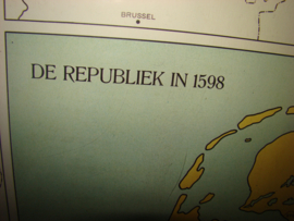 Landkaart vier fasen van de tachtigjarige oorlog.