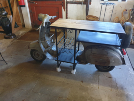 Scooter bar met wijnrek glazen rek werkblad en opbergvak br-200cm nr 30019