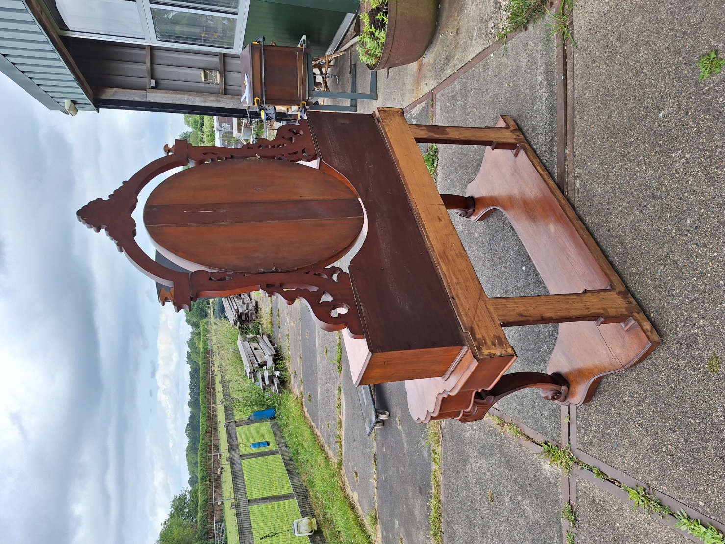 Mahonie houten kaptafel antiek omstreeks 1850-1870 nr K202556