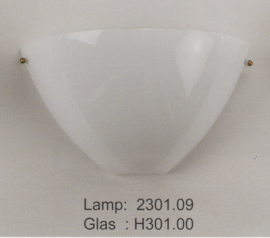 Wandlamp Calimero M. met ophanging opaal glas nr 2301.09 + h301.00