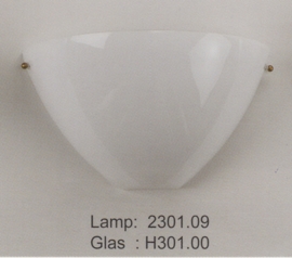 Wandlamp Calimero M. met ophanging opaal glas nr 2301.09 + h301.00