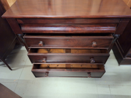 Mahonie commode of ladenkast engels 1860-1880 3x la 1 geheime la nr K20246