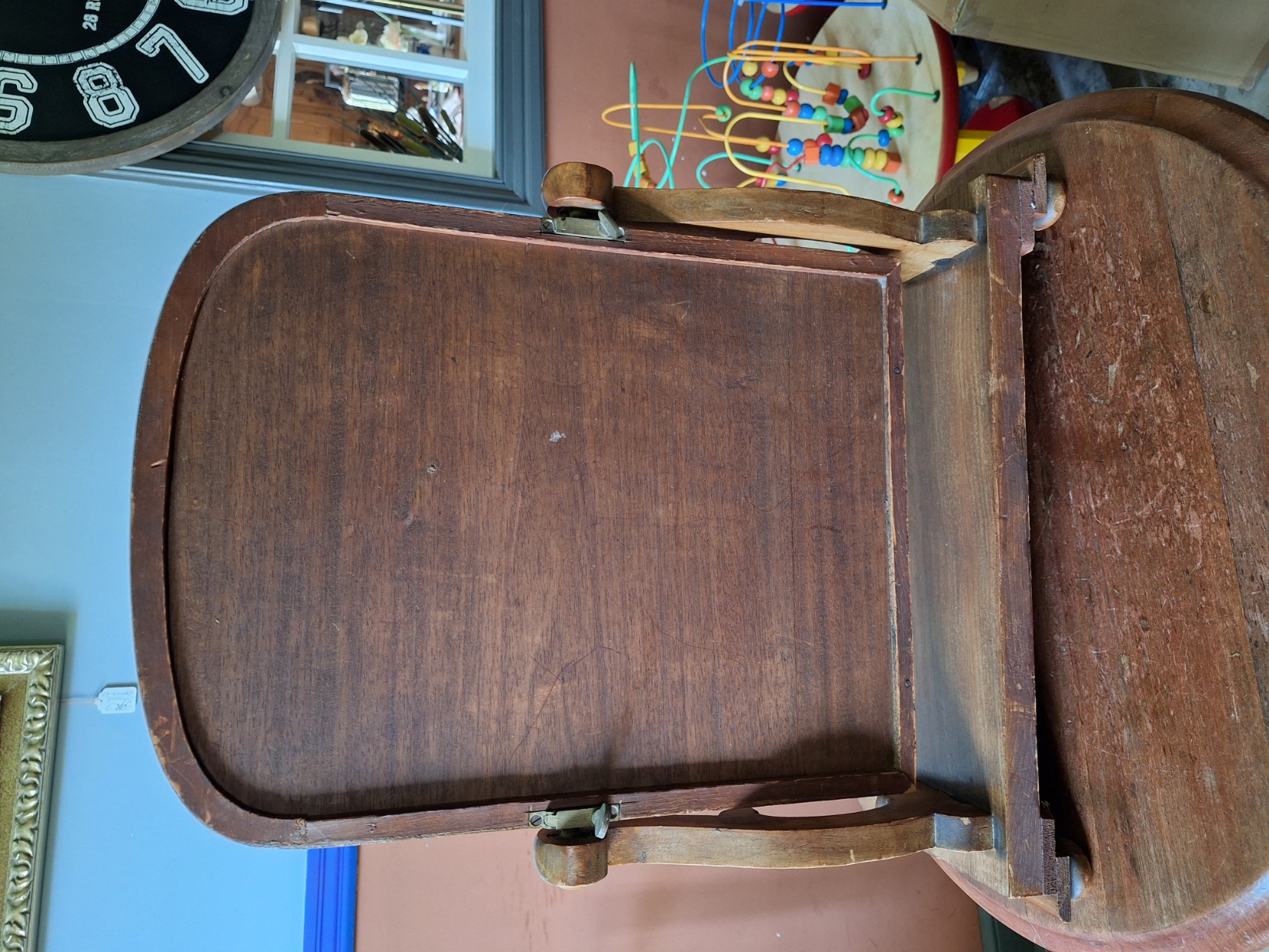 Antieke mahonie kantelbare kapspiegel h-54,5cm nr SP20251