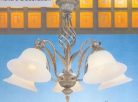 Bronskleurige hanglamp knoop 5-lichts nr:20410/5