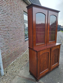 Engelse mahonie boekenkast omstreeks 1890 br-128cm nr K202539