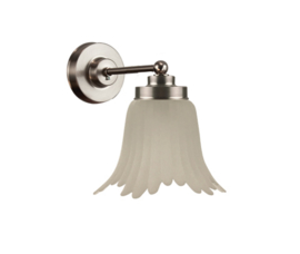 Wandlamp wand mini mat nikkel met satine kapje model Flower nr 7WM-6568.21