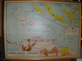 Landkaart Nederlandse Antillen.     VERKOCHT