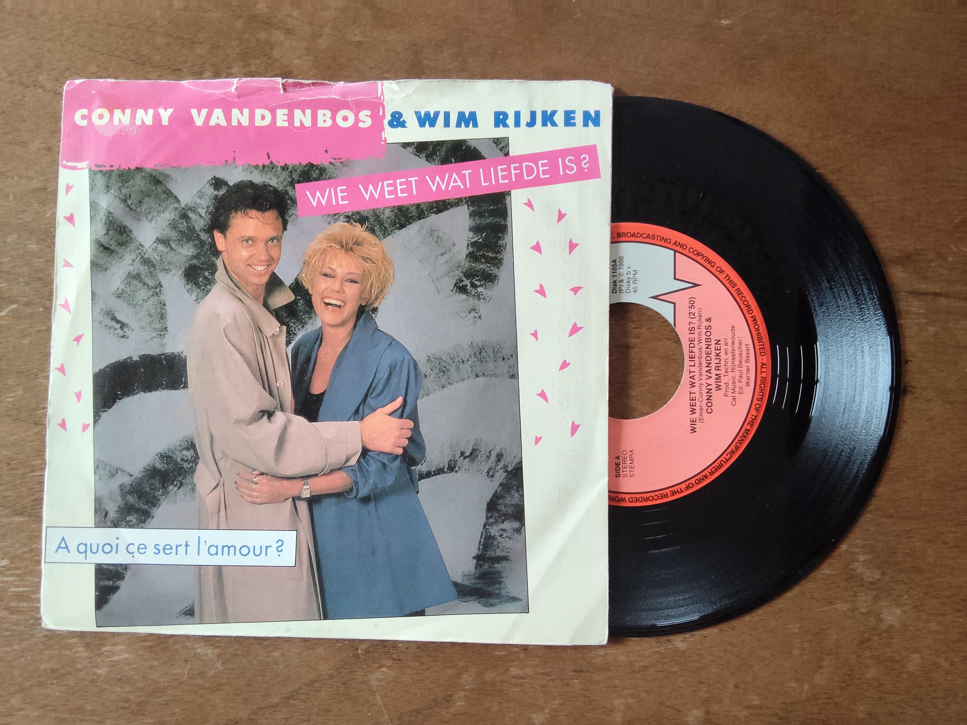 Conny Vandenbos & Wim Rijken met Wie weet wat liefde is? 1988 Single nr S20257014