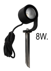 Buitenlamp prikspot LED 8W zwart h-27cm 5jr garantie nr 506167