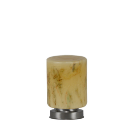 Getrapte tafellamp model blok mat nikkel met marmer kap Cillinder 15cm nr 7Tp1-1518.60