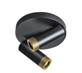 Plafondspot wandspot Miller zwart 2x E27 fitting max. 15W kap h15cm d21cm nr 05-SP1361-30