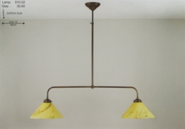 T-lamp 2-L boog br-80cm oud bruin gemarmerde dakkap nr 910.02