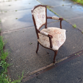 Oude armleuning stoel originele stoffering omstreeks 1930 eiken nr ST202617