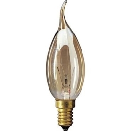 Global-Lux tip kaarslamp 25W E14 amber/goud 230V nr: 5-9929