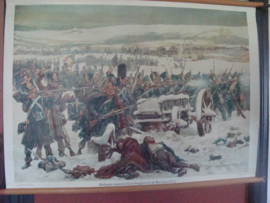Schoolplaat Vad.geschiedenis Hollandse infanterie bij de bruggen over de Berezina 1812  VERKOCHT.