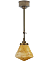 Schuifstang standaard H 82-132 oud messing met glazen bol Philips licht marmer 20cm 4Sb2-321.60