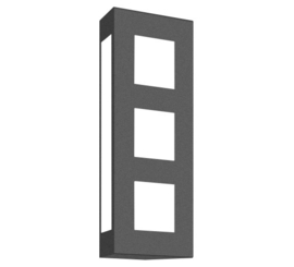 Wandlamp buitenlamp edelstaal antraciet gecoat 2x60W h-40cm nr 22 zonder sensor