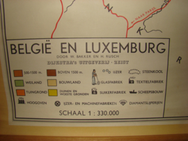 Landkaart Belgie en Luxemburg.