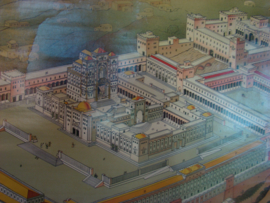 Wandkaart de tempel van Jeruzalem in Nieuw Testamentische tijd