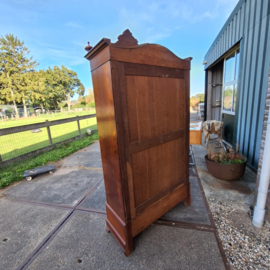Franse vitrine kast 1 deur 1 lade antiek mahonie verstelbare planken nr K202563