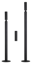 Vloerlamp Pencil zwart 2x GU10 fitting h150cm/h180cm aan/uit op armatuur nr 05-HL8222-30