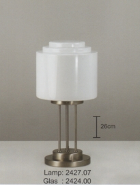 Tafellamp quattro mat nikkel met opaal getrapte bol 48cm nr 7Tq-2424