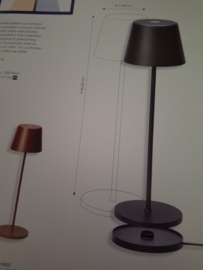 Edelstaal roestkleur gecoate tafellamp met docking station IP65 voor buiten nr 9037
