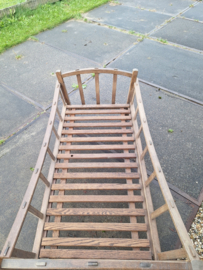 Oud eiken spijlenbed omstreeks 1960 1-persoons junioren bed nr B20241