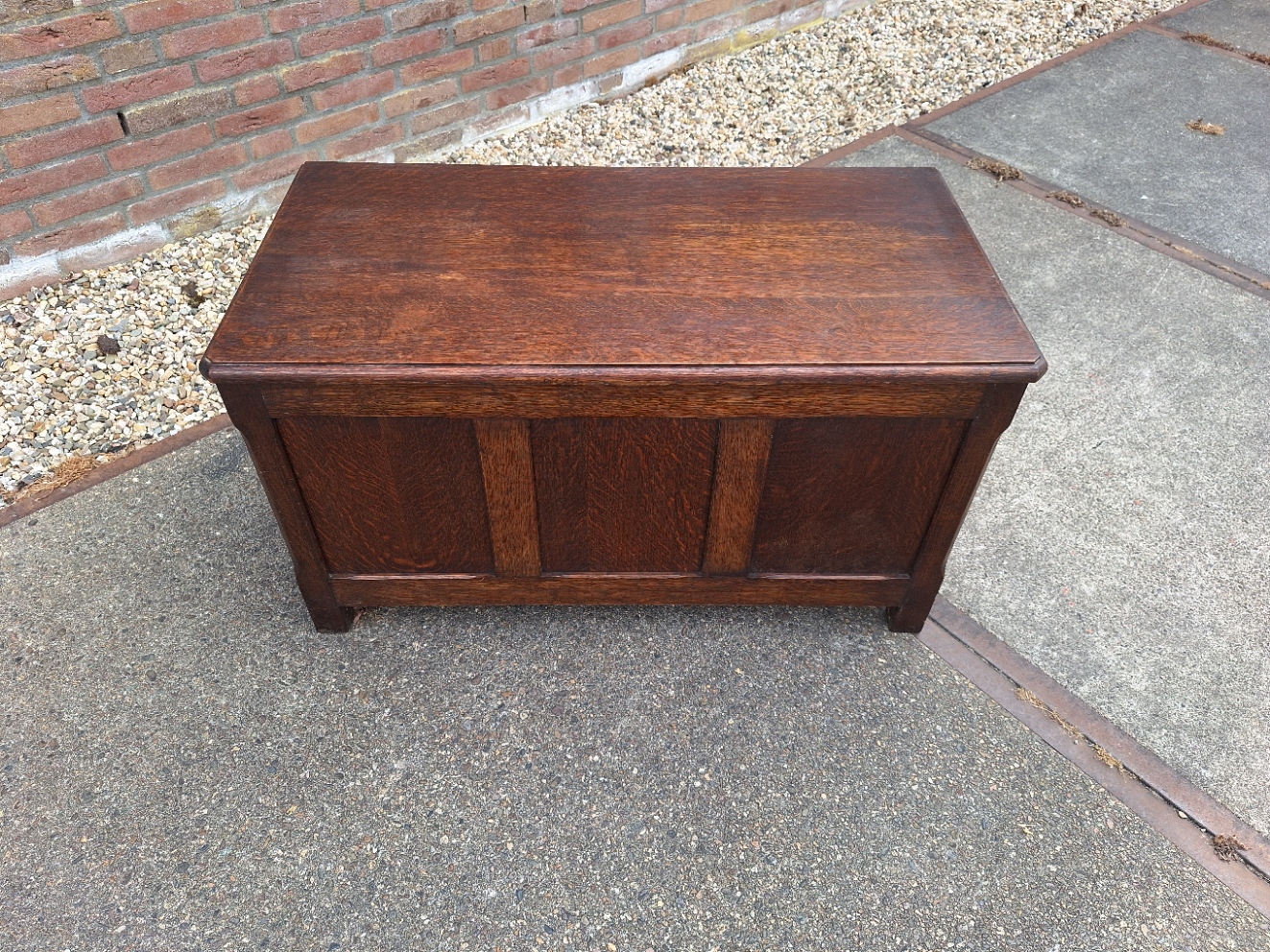 Oud eiken kistje donker eiken omstreeks 1950 nr K202554