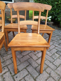 Originele set van 5 Teak stoelen blond naturel rug 88,5cm prijs per set nr ST20241