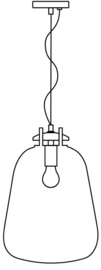 Hanglamp Benn d33cm en h125cm metaal en glas E27 nr 05-HL4473-30