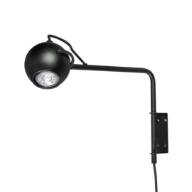 Wandlamp model The Eye 1-lichts GU10 h30cm muurplaat 9.5cmx4cm zwart nr 05-WL1365-30