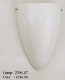 Wandlamp druppel L. met ophanging opaal kap nr 2294.07 + h294.00
