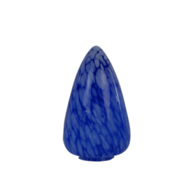 Glazen kap bolvormig model Traan/Druppel medium blauw gewolkt nr: 293.36