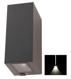 Buitenspot gevelspot LED 2x 3,7W antraciet straal en wijd nr 501580