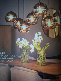 Hanglamp serie The Orb plaat 130x30cm zwart 6-lichts opaal bol 2x (20+25+30) nr 05-HL4270-3067