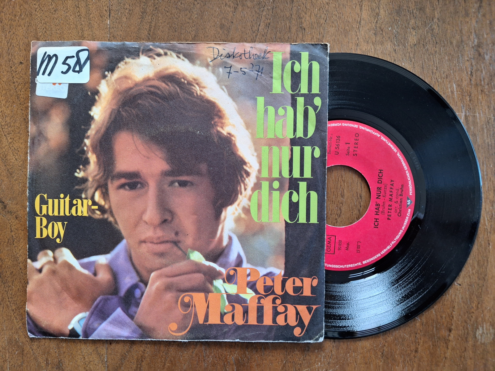 Peter Maffay met Ich hab' nur dich 1971 Single nr S20233253