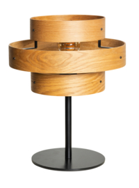 Tafellamp model Walnut houten ringen eikenkleur E27 3-rings d31cm nr 05-TL3340-72