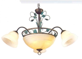 Bronskleurige hanglamp 6-lichts nr:20338/3+3