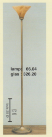 Vloerlamp uplight h-172cm buis 25mm oud messing marmer kelk nr 066.04-326.20