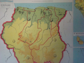 Landkaart Suriname en de Nederlandse Antillen.  VERKOCHT